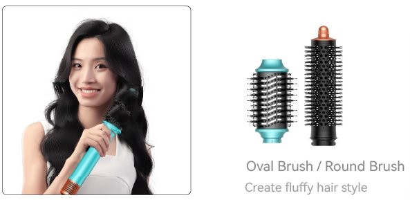 Oval / Round Brush — fluffy hair style
