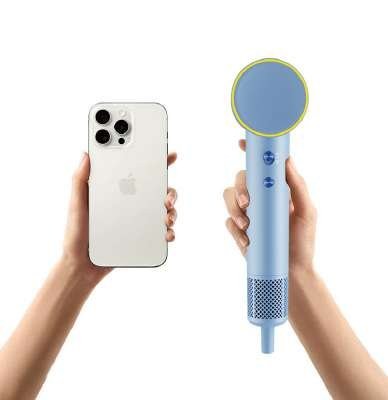 Mini Dryer compared to iPhone — same size